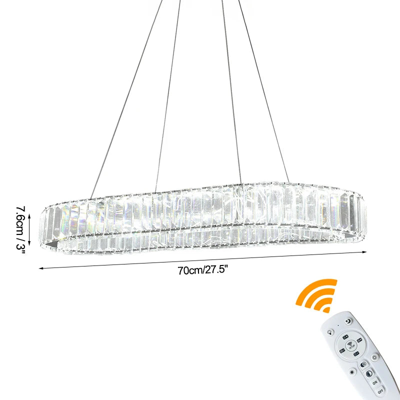 Modern Crystal Rings Led Chandelier Indoor Luxury Ceiling Lamp Dimming And Remote Control Pendan Lighting Chrome Lustre Fixtures